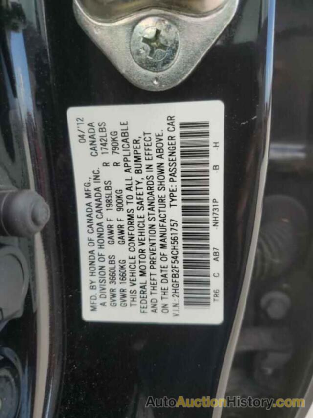 HONDA CIVIC LX, 2HGFB2F54CH561757