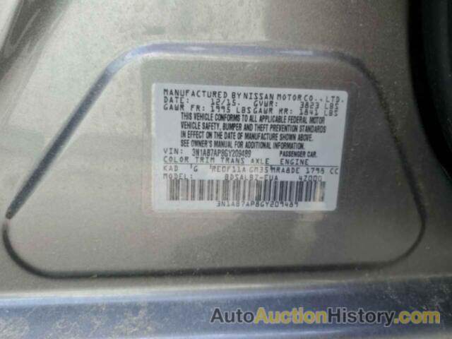 NISSAN SENTRA S, 3N1AB7AP8GY209489