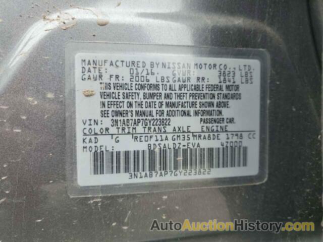 NISSAN SENTRA S, 3N1AB7AP7GY223822