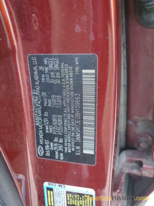 HYUNDAI SANTA FE SE, 5NMSH73E08H159663