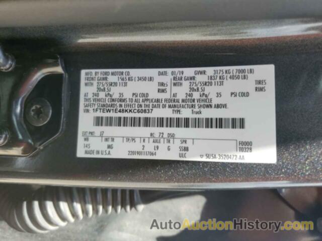 FORD F-150 SUPERCREW, 1FTEW1E48KKC60837