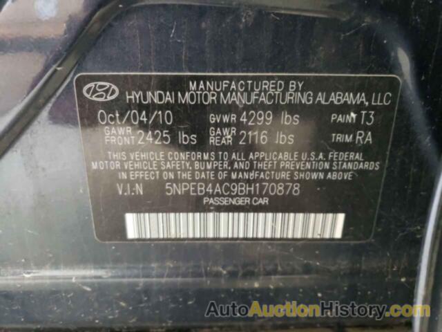 HYUNDAI SONATA GLS, 5NPEB4AC9BH170878