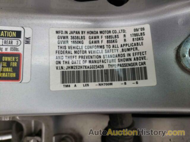 HONDA INSIGHT EX, JHMZE2H7XAS023439