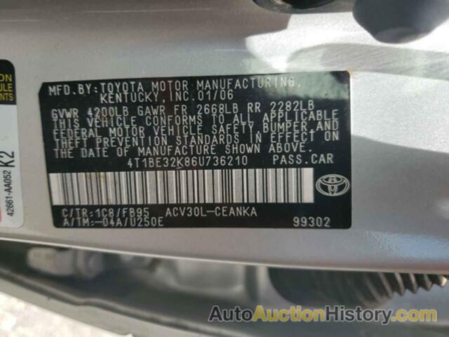 TOYOTA CAMRY LE, 4T1BE32K86U736210