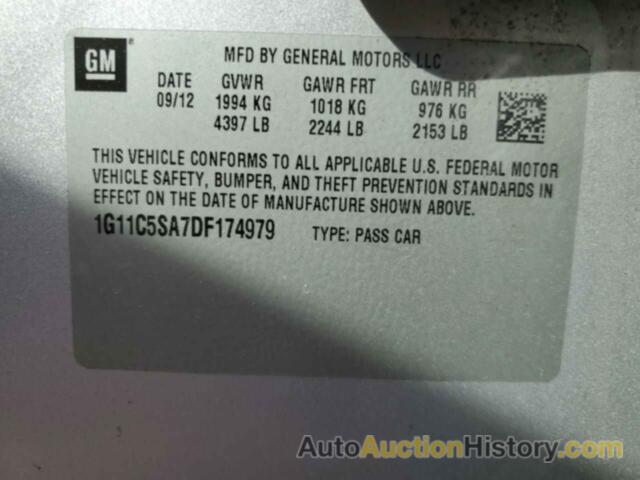 CHEVROLET MALIBU 1LT, 1G11C5SA7DF174979