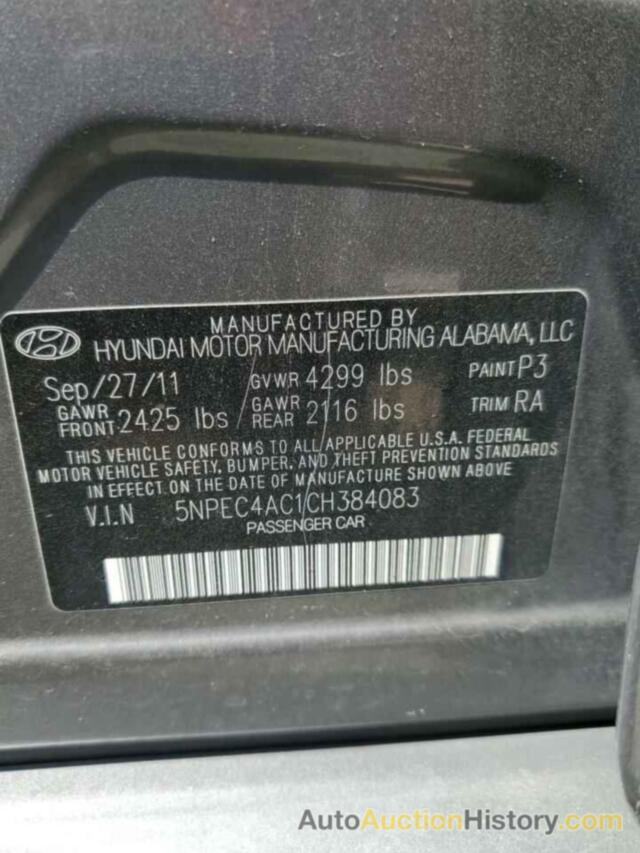 HYUNDAI SONATA SE, 5NPEC4AC1CH384083