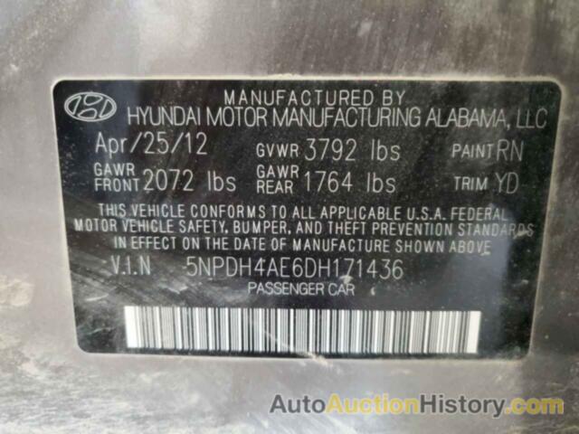 HYUNDAI ELANTRA GLS, 5NPDH4AE6DH171436