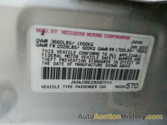 MITSUBISHI LANCER LS, JA3AJ36E23U087059