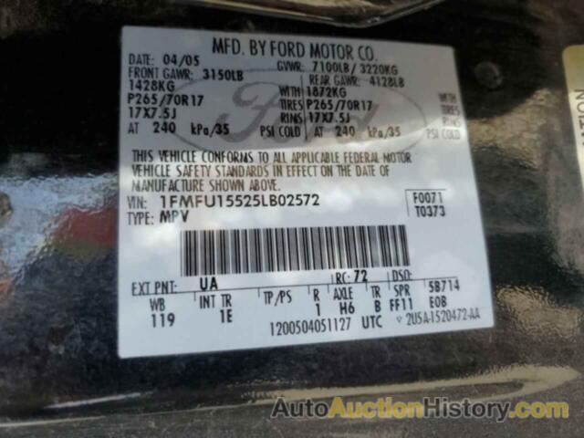 FORD EXPEDITION XLT, 1FMFU15525LB02572