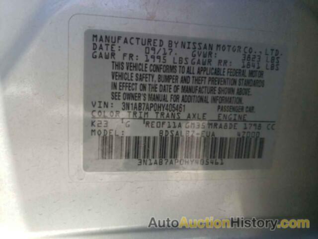 NISSAN SENTRA S, 3N1AB7AP0HY405461