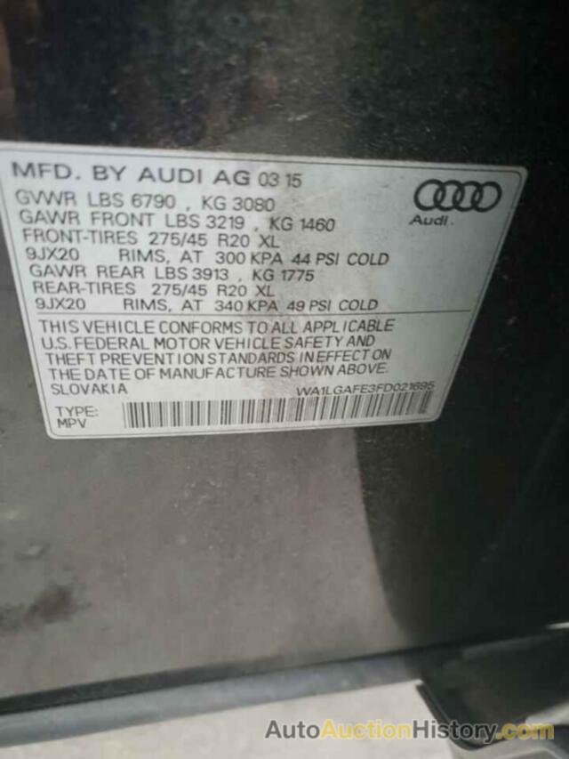 AUDI Q7 PREMIUM PLUS, WA1LGAFE3FD021695