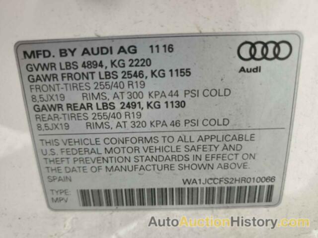 AUDI Q3 PREMIUM PLUS, WA1JCCFS2HR010066