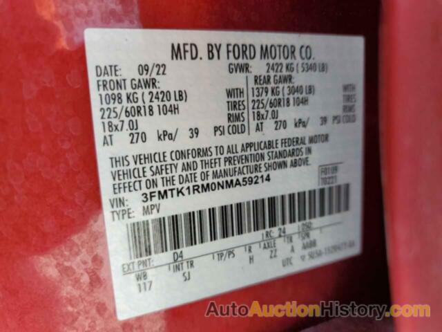 FORD MUSTANG SELECT, 3FMTK1RM0NMA59214