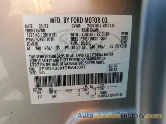 FORD EDGE SEL, 2FMDK3J91DBA43322