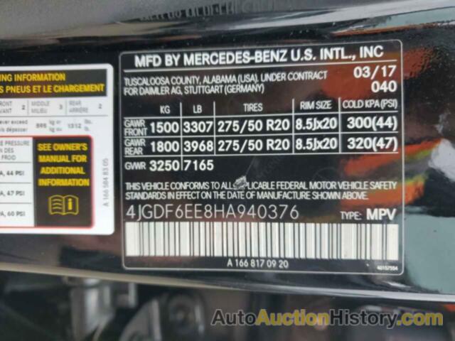 MERCEDES-BENZ GLS-CLASS 450 4MATIC, 4JGDF6EE8HA940376