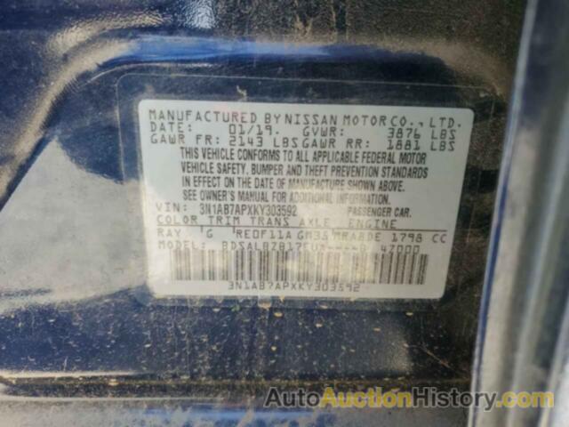 NISSAN SENTRA S, 3N1AB7APXKY303592