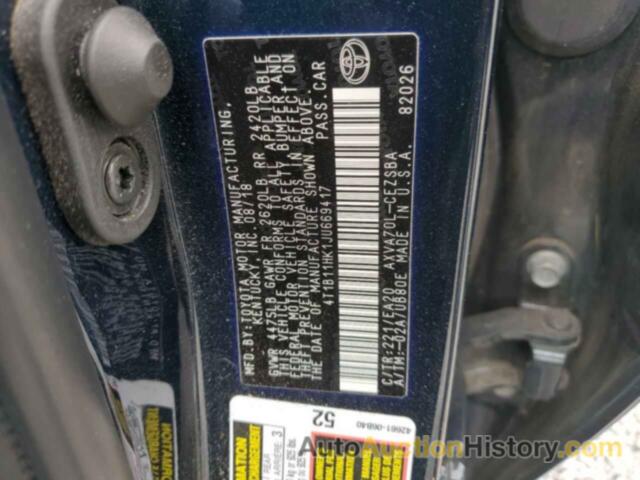 TOYOTA CAMRY L, 4T1B11HK1JU669417