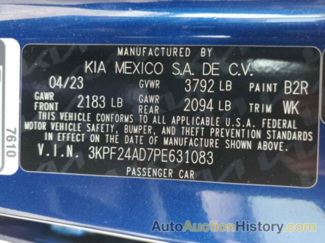 KIA FORTE LX, 3KPF24AD7PE631083