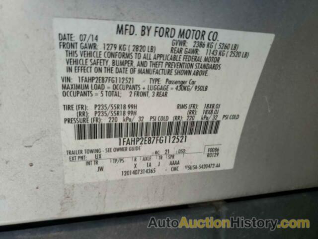 FORD TAURUS SEL, 1FAHP2E87FG112521