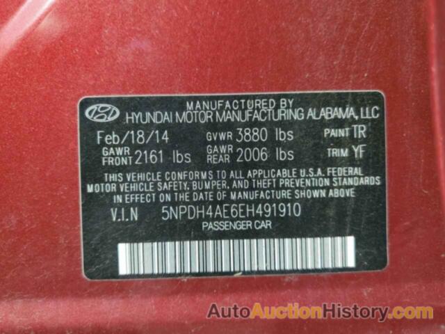 HYUNDAI ELANTRA SE, 5NPDH4AE6EH491910