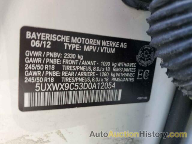 BMW X3 XDRIVE28I, 5UXWX9C53D0A12054
