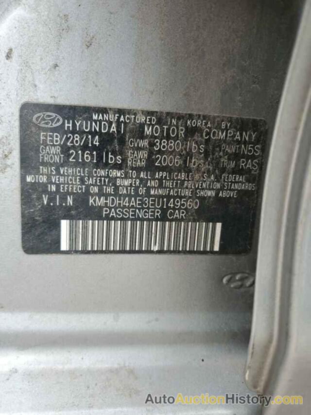 HYUNDAI ELANTRA SE, KMHDH4AE3EU149560