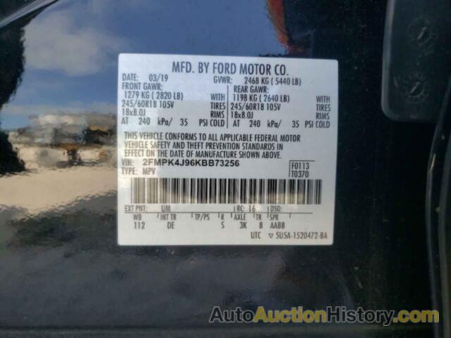 FORD EDGE SEL, 2FMPK4J96KBB73256