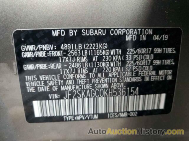 SUBARU FORESTER PREMIUM, JF2SKAGC0KH536154