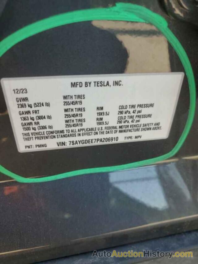 TESLA MODEL Y, 7SAYGDEE7PA206910