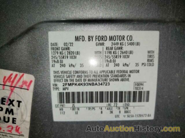 FORD EDGE TITANIUM, 2FMPK4K93NBA34723