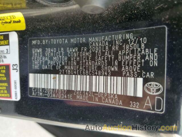 TOYOTA COROLLA BASE, 2T1BU4EE6BC548943