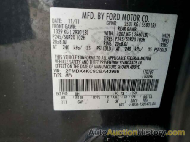 FORD EDGE LIMITED, 2FMDK4KC9CBA43986