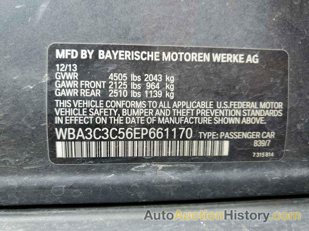 BMW 3 SERIES I XDRIVE, WBA3C3C56EP661170