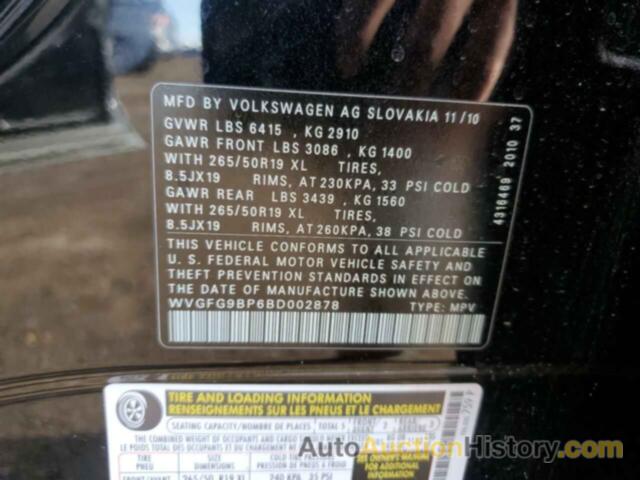 VOLKSWAGEN TOUAREG HYBRID, WVGFG9BP6BD002878