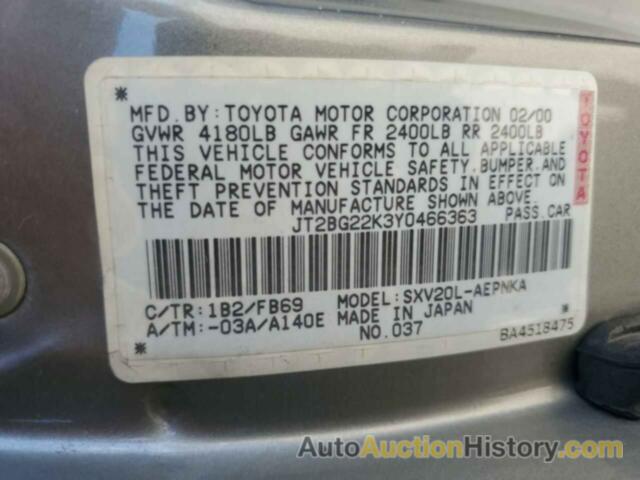 TOYOTA CAMRY CE, JT2BG22K3Y0466363