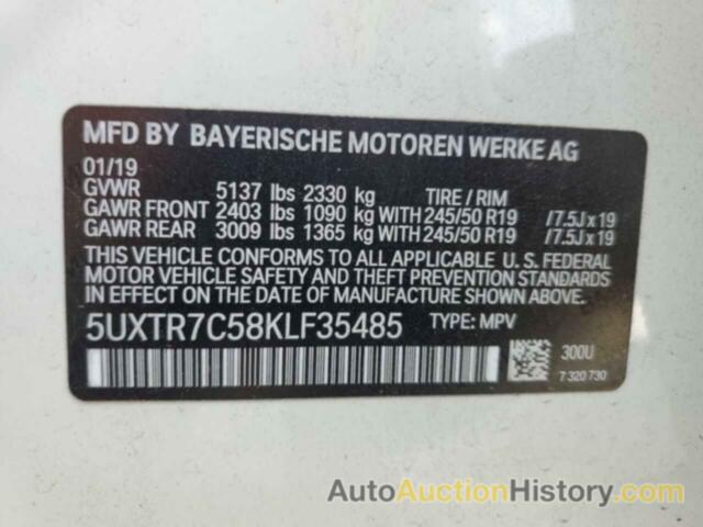 BMW X3 SDRIVE30I, 5UXTR7C58KLF35485