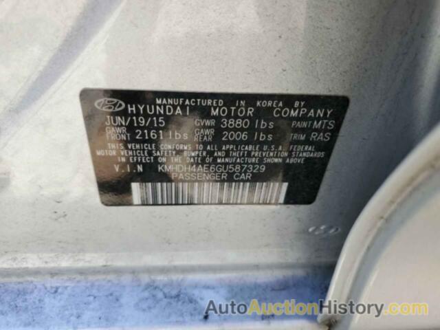 HYUNDAI ELANTRA SE, KMHDH4AE6GU587329