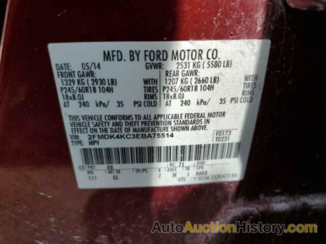 FORD EDGE LIMITED, 2FMDK4KC3EBA75514