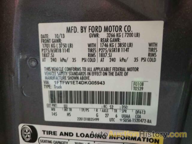 FORD F-150 SUPERCREW, 1FTFW1ET4DKG05943