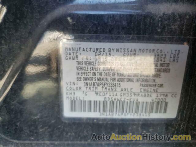 NISSAN SENTRA S, 3N1AB7AP5FY238415