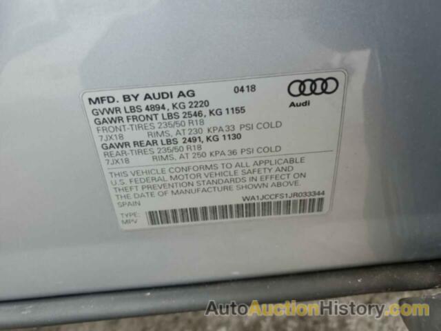 AUDI Q3 PREMIUM PLUS, WA1JCCFS1JR033344