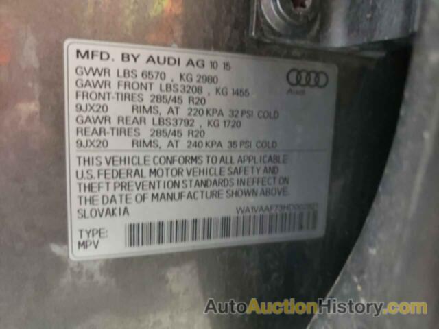 AUDI Q7 PRESTIGE, WA1VAAF73HD002921