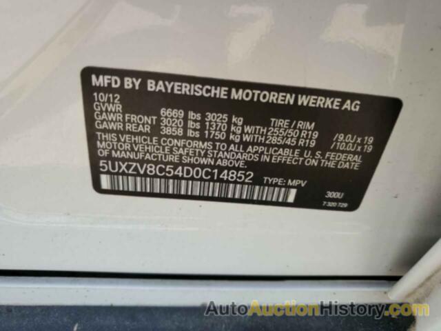 BMW X5 XDRIVE50I, 5UXZV8C54D0C14852