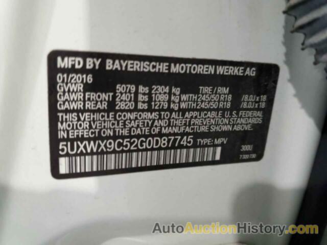 BMW X3 XDRIVE28I, 5UXWX9C52G0D87745