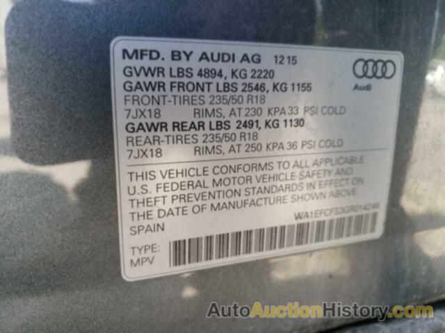 AUDI Q3 PREMIUM PLUS, WA1EFCFS3GR014246