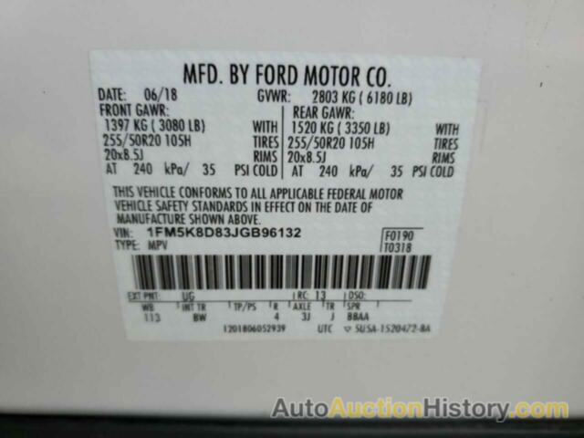 FORD EXPLORER XLT, 1FM5K8D83JGB96132