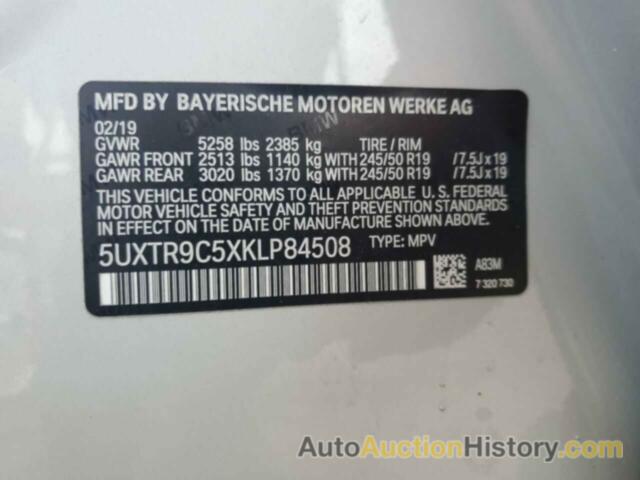 BMW X3 XDRIVE30I, 5UXTR9C5XKLP84508