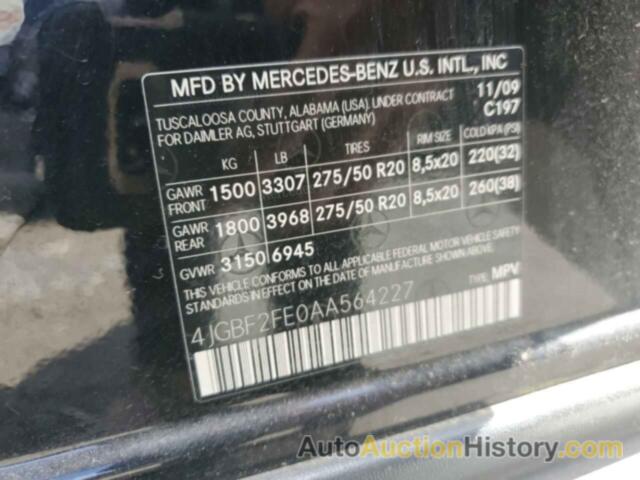 MERCEDES-BENZ GL-CLASS 350 BLUETEC, 4JGBF2FE0AA564227