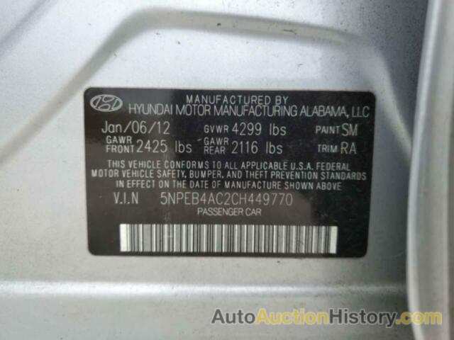 HYUNDAI SONATA GLS, 5NPEB4AC2CH449770