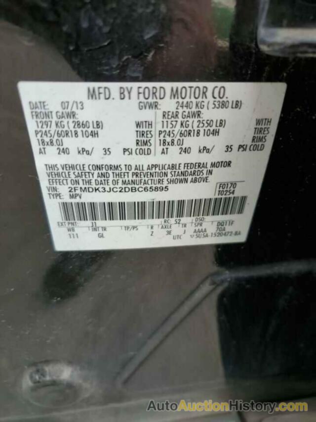 FORD EDGE SEL, 2FMDK3JC2DBC65895